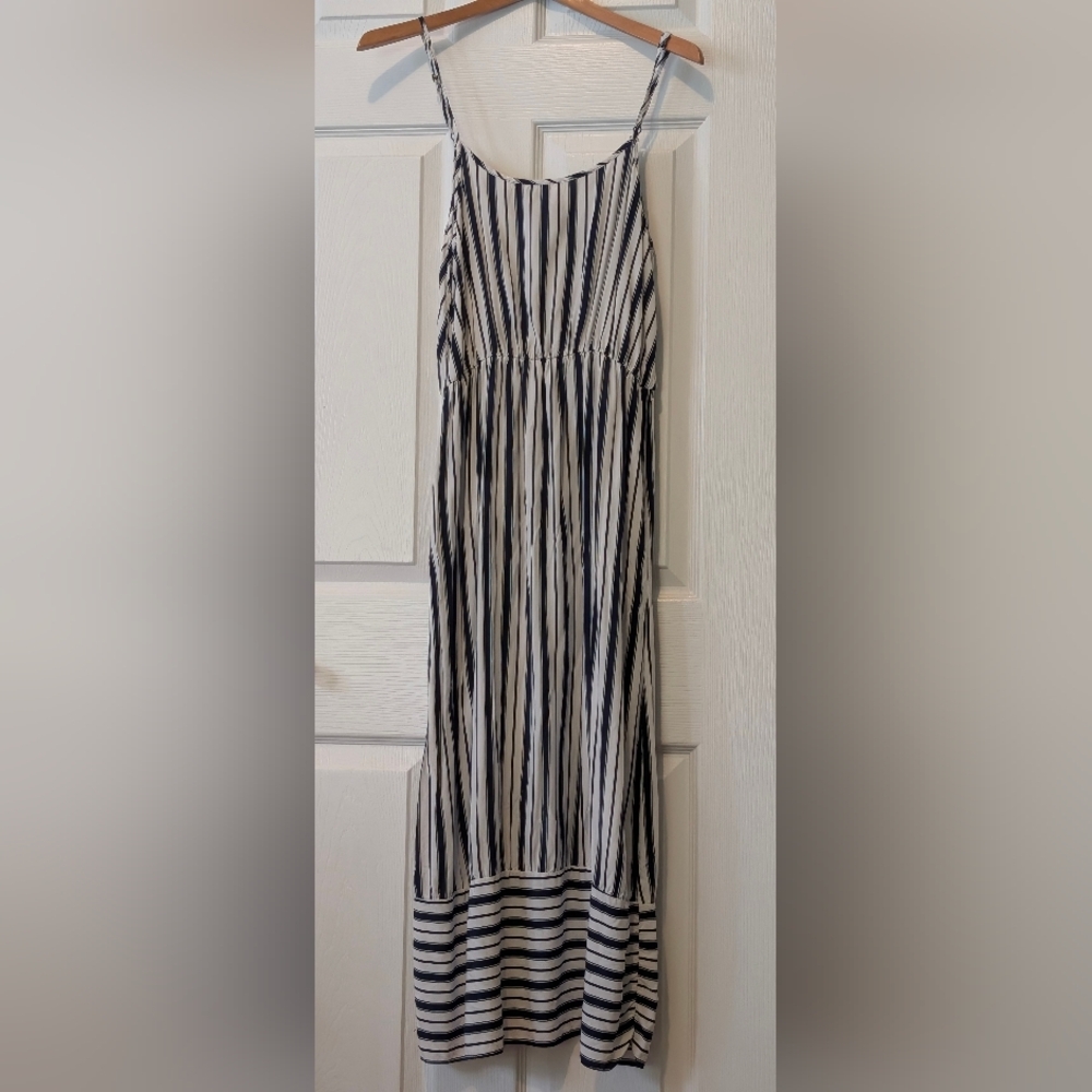 Gianni Bini Lookalike Navy/White Striped Tank Strap Maxi Dress Women's S/M - Picture 2 of 5